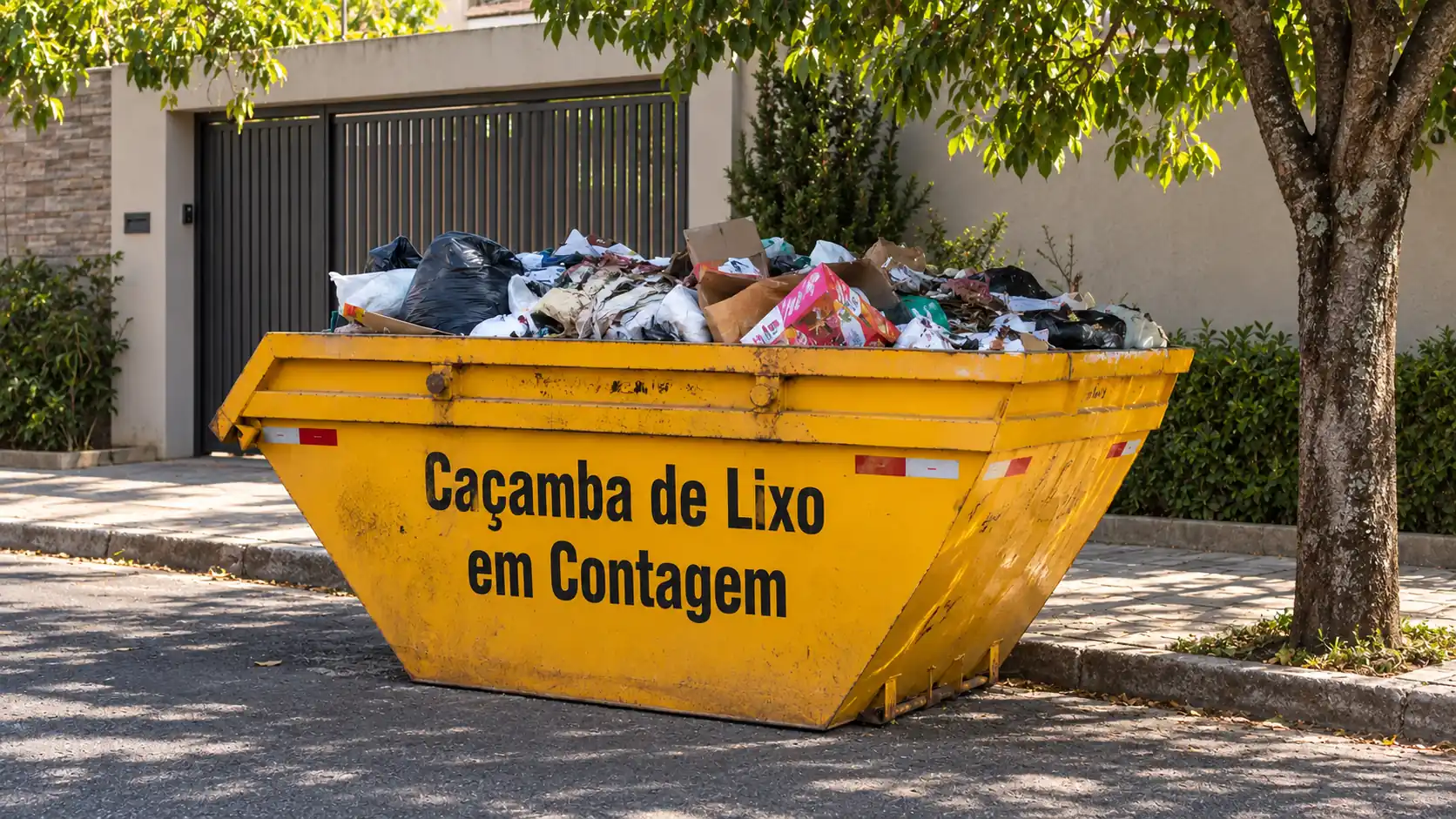 Caçamba para descarte de móveis, podas e materiais volumosos em Contagem